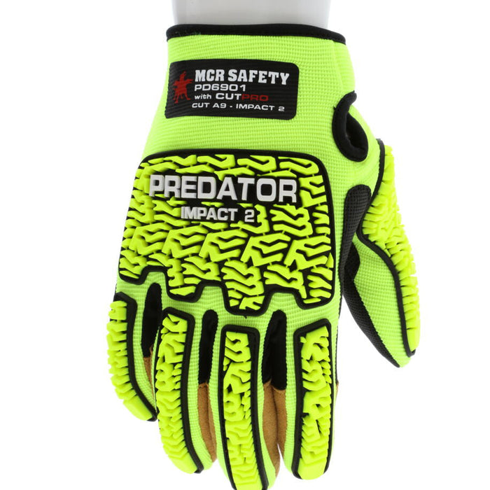 MCR Safety PD6901 Predator Hi-Vis Impact Mechanics Gloves product photo