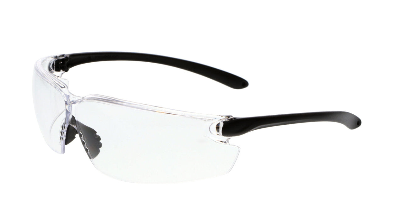 MCR BlackKat BL Safety Glasses — ANSI Z87.1+ All-Black Slim Sport Wrap product photo