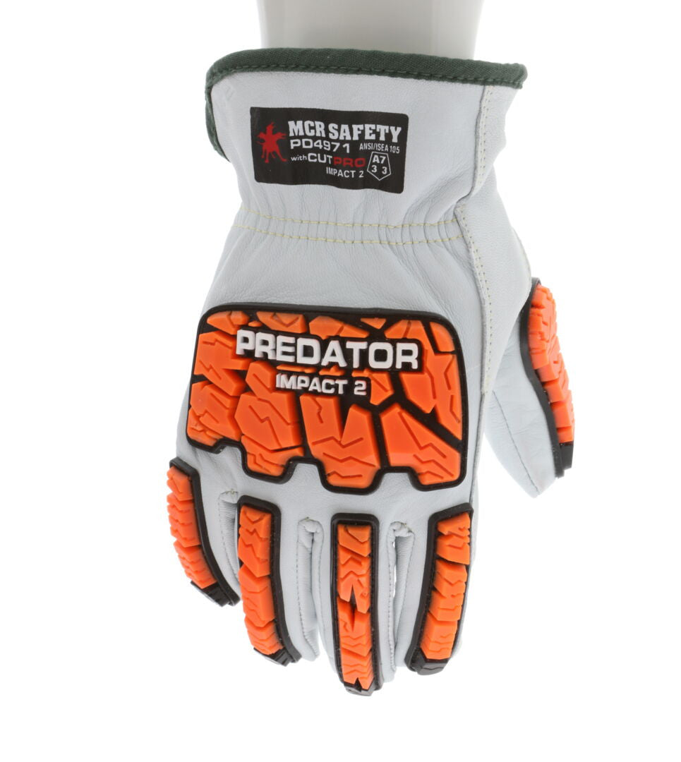 MCR Safety PD4971 Predator Impact Gloves — Dorsal TPR Mechanics Glove product photo