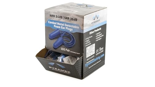 Pyramex P3001 Metal Detectable Disposable Corded 100-Pair Earplugs product photo