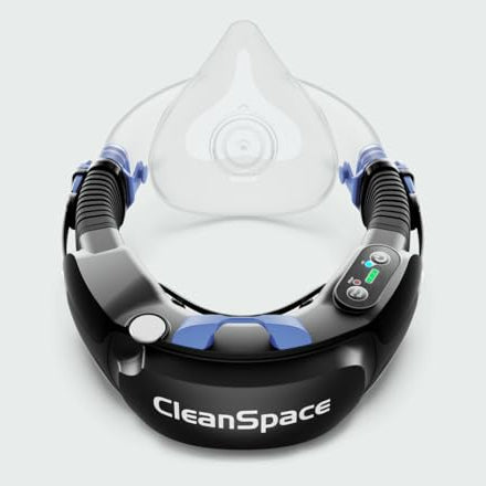CleanSpace WORK Kit powered half-mask respirator with mask-mounted blower and particulate filter