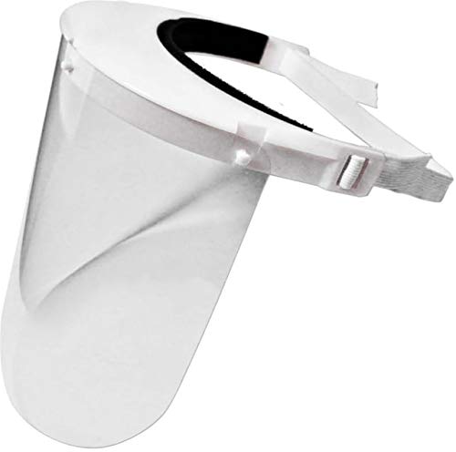 Pyramex S1000 clear medical face shield with adjustable headgear, front view