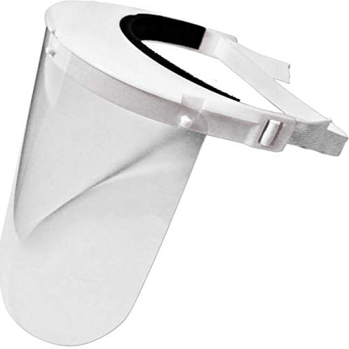 Pyramex S1000 clear medical face shield with adjustable headgear, front view