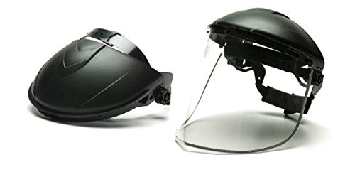 Pyramex HGBRKITCS Ridgeline ratchet headgear with aluminum-bound polycarbonate face shield