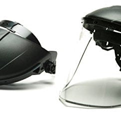 Pyramex HGBRKITCS Ridgeline ratchet headgear with aluminum-bound polycarbonate face shield