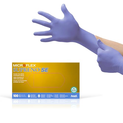 Ansell MicroFlex SU-690 Violet Nitrile Gloves — Supreno SE Exam, AQL 0.65, Box of 100 product photo