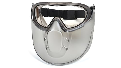 Pyramex GG504DTSHIELD Capstone goggle with removable clear polycarbonate flip face shield