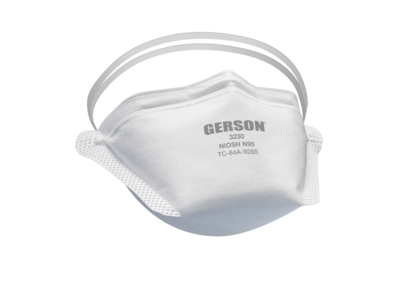 Gerson 3230 N95 low-resistance foldable respirator, box of 50, made in USA
