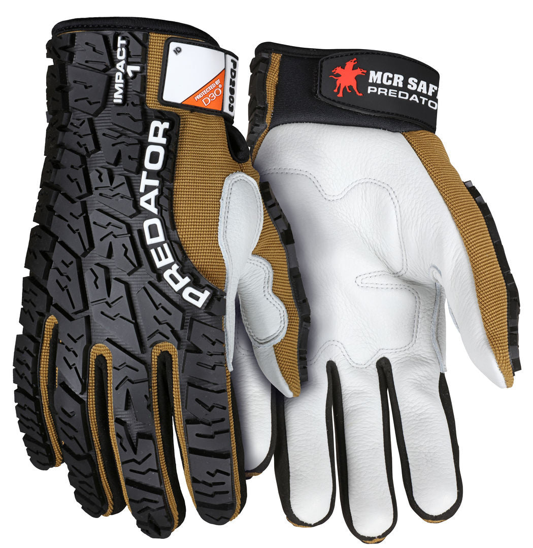 MCR Safety PD2903 Predator Impact Gloves, Leather D3O Palm (Large) product photo