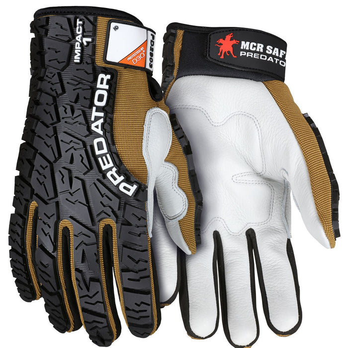 MCR Safety PD2903 Predator Impact Gloves, Leather D3O Palm (Large) product photo
