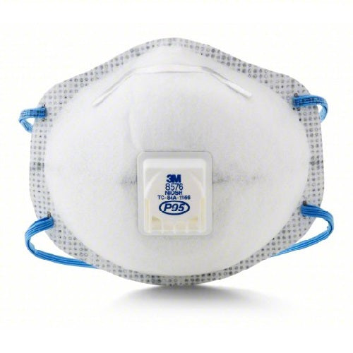 3M 8576 P95 disposable respirator with nuisance acid gas relief and Cool Flow valve