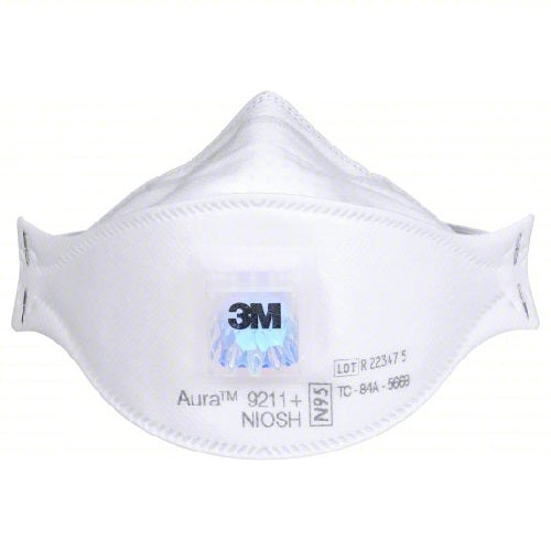 3M 9211+ Aura N95 flat-fold disposable respirator with Cool Flow valve