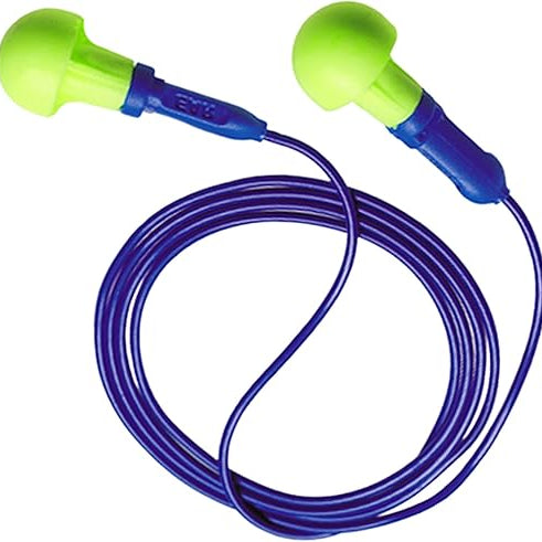3M E-A-R Push-Ins 318-1001 Corded Earplugs (NRR 28, No-Roll Foam, 100 Pair/Box) product photo