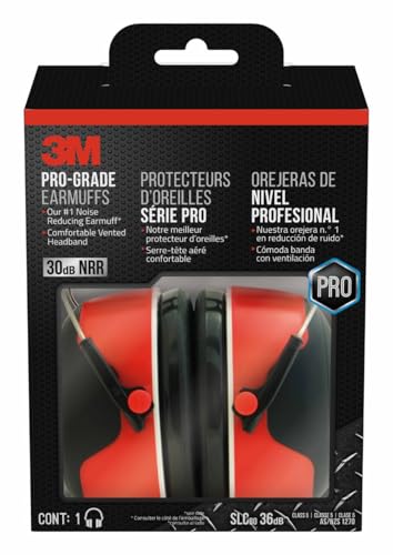 3M Pro-Grade NRR 27 Ear Muffs - Passive Over-the-Head Hearing Protection product photo