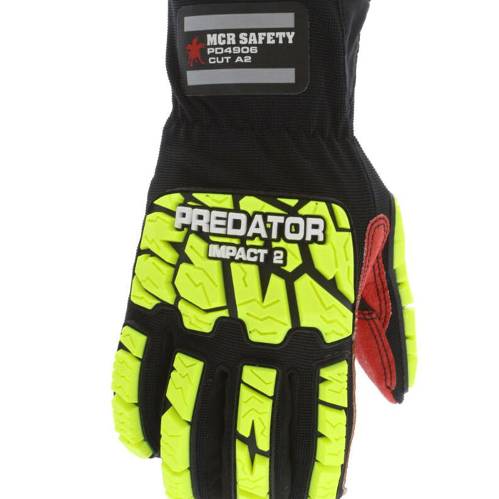 MCR Safety PD4906 Predator Impact Gloves, Hi-Vis Reflective (TPR Back) product photo