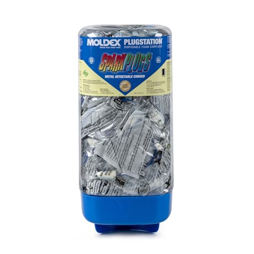 Moldex SparkPlugs Metal Detectable PlugStation Earplugs — Uncorded Foam, NRR 33 (6655DIS) product photo