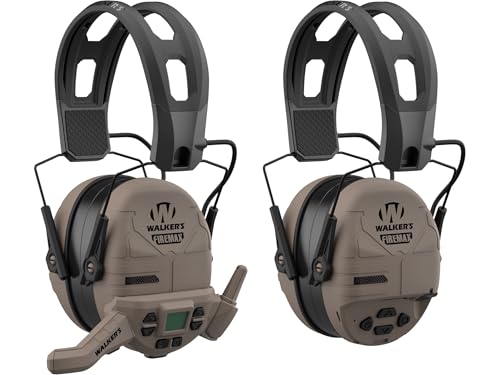 Walkers FireMax Electronic Ear Muffs — Rechargeable 2-Pack with Walkie Talkie, NRR 23 product photo
