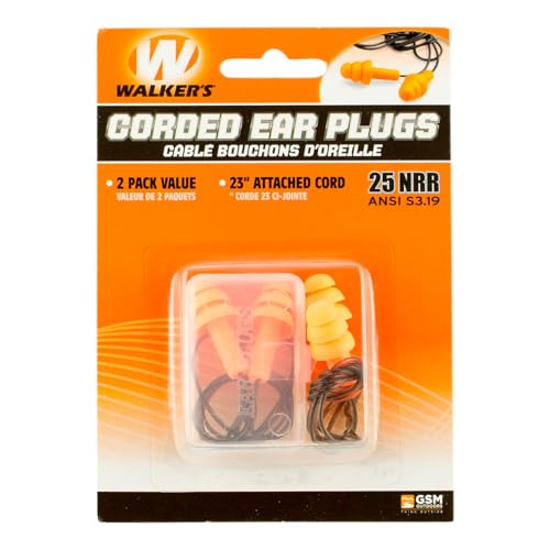 Walker's Rubber Corded Earplugs — NRR 25 product photo