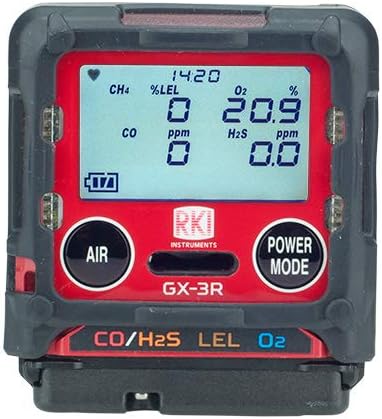 RKI GX3R 4 Gas Monitor — Compact Wearable LEL, O2, H2S, CO product photo