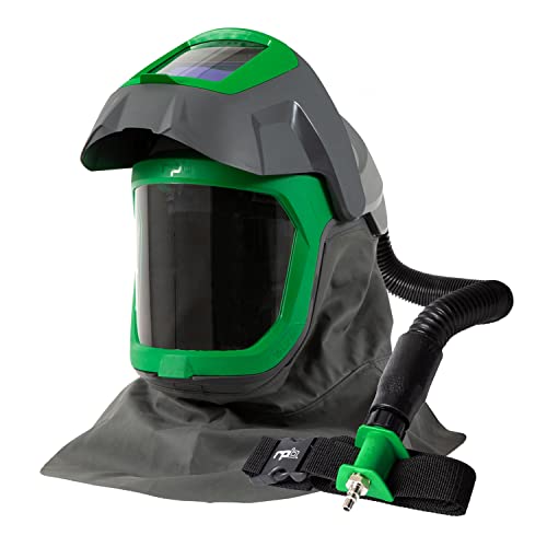 RPB Safety Z-Link+ welding respirator helmet with constant-flow PX5 PAPR, FR shoulder cape and flip-up auto-darkening welding lens