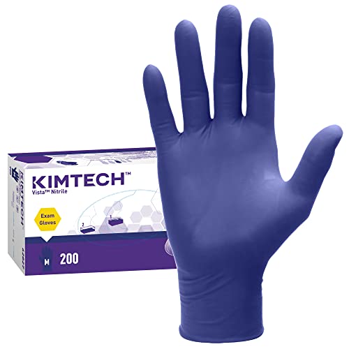 Kimtech Vista Blue Nitrile Exam Gloves — 4.3 Mil, Beaded Cuff, 200 per Box product photo