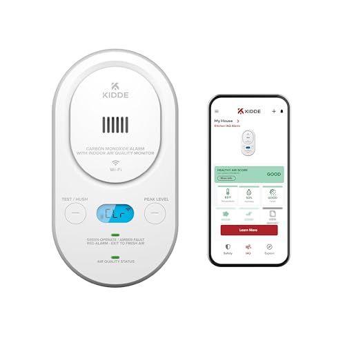 Kidde COPDLQW Smart CO Alarm with Air Quality Monitor, AA Backup (Plug-In WiFi) product photo