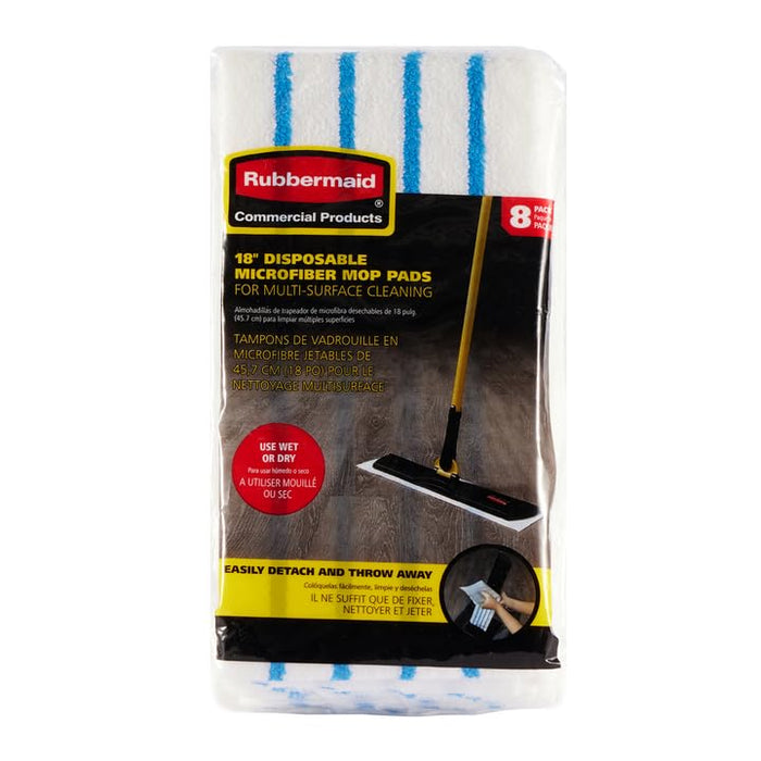 Rubbermaid Commercial HYGEN Disposable Microfiber Pads, 18 in — 8 Count product photo