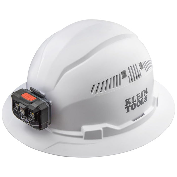 Klein Tools 60407RL Hard Hat with Headlamp — Vented Full-Brim, ANSI Type I, Class C product photo