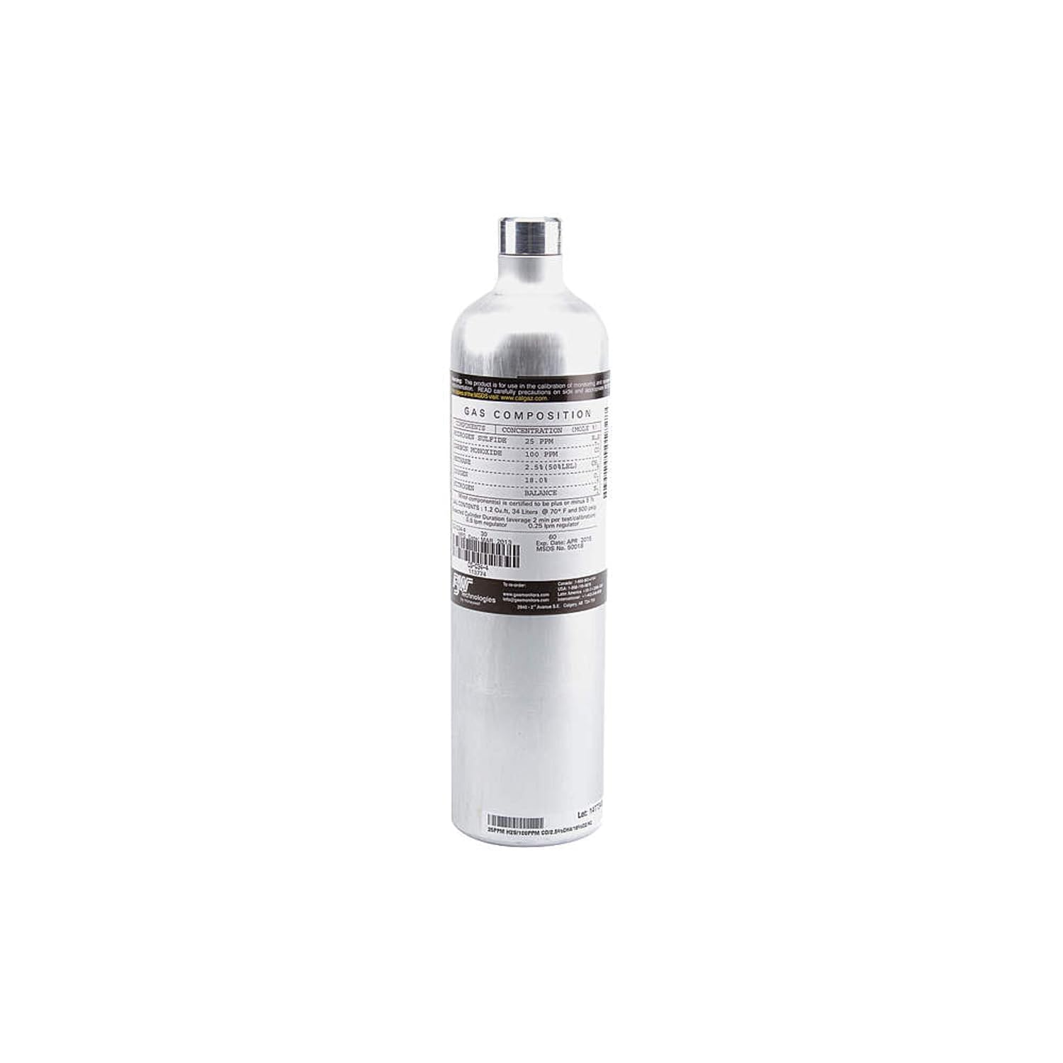 BW Technologies CG-Q34-4 Quad Calibration Gas Cylinder — 34 L product photo