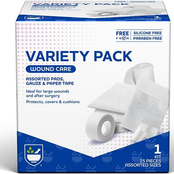 Rite Aid First Aid Gauze Pads, Variety Pack, 25 Assorted product photo
