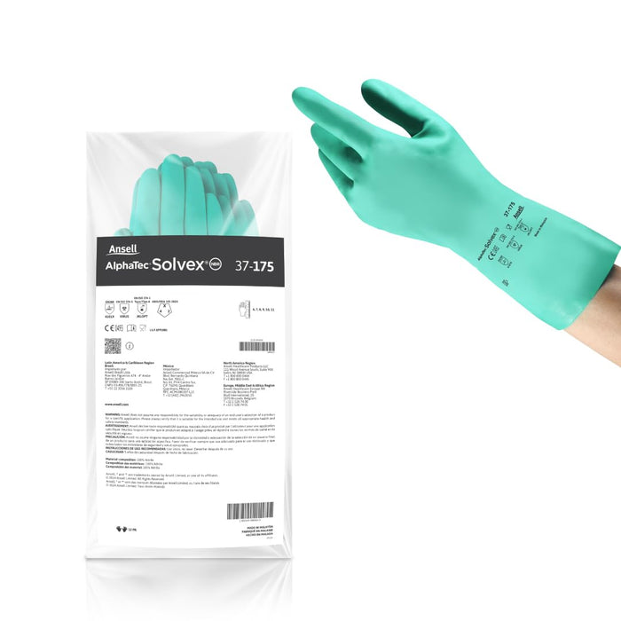 Ansell AlphaTec Solvex 37-175 Nitrile Chemical-Resistant Gloves — Flock Lined product photo