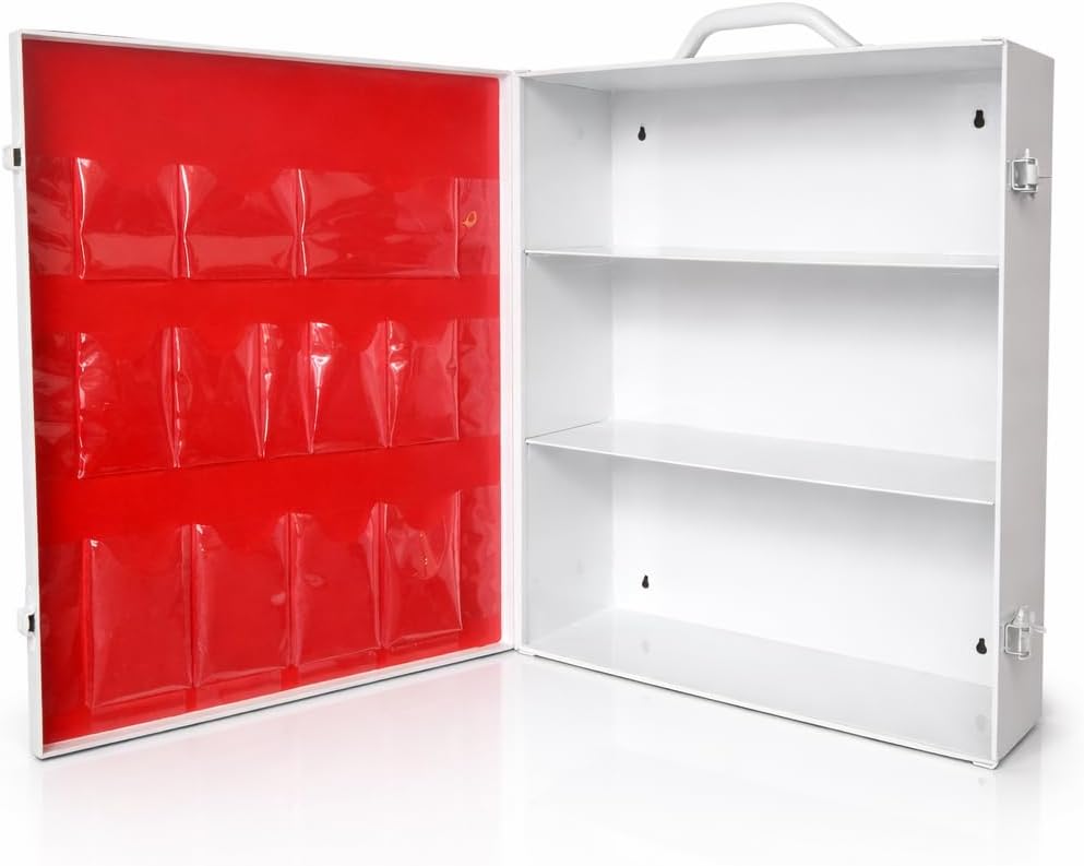 Rapid Care 3-Shelf Metal First Aid Cabinet, Empty, Wall Mountable product photo