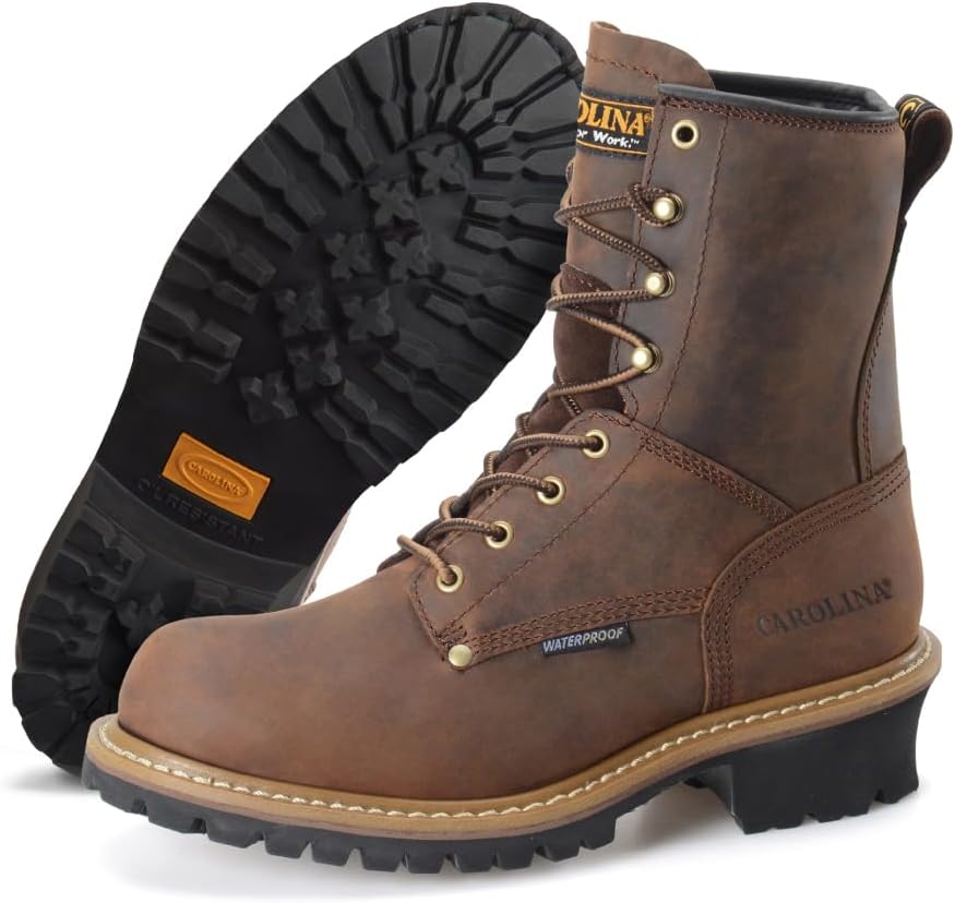 Carolina 8 Inch Steel Toe Waterproof Logger Boot (CA9821) product photo
