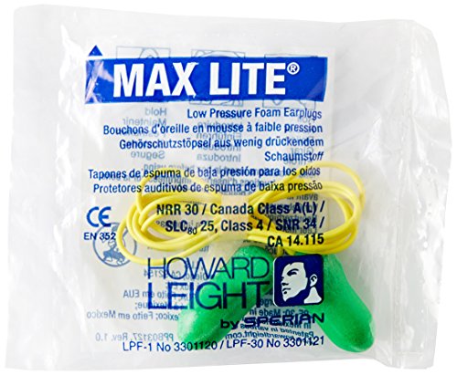 Howard Leight LPF-30 Max Lite Corded Earplugs — NRR 30 product photo