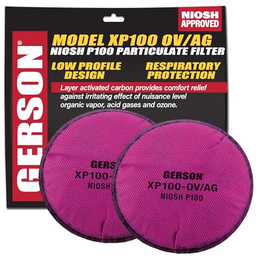 Gerson XP100 NIOSH P100 Pancake Filter with OV/AG Nuisance Relief, 1 Pair product photo