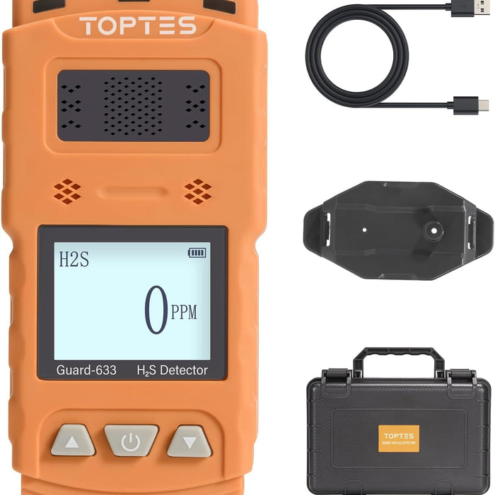 TopTes Guard-633 H2S Detector — Clip-On Single-Gas Monitor product photo