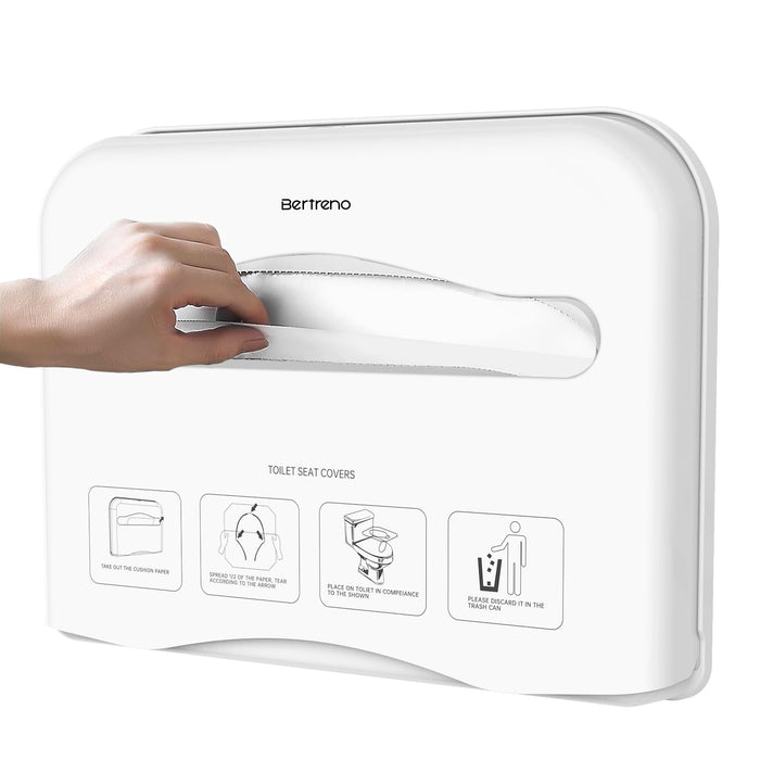 Half-Fold Toilet Seat Cover Dispenser, Wall Mount, White product photo