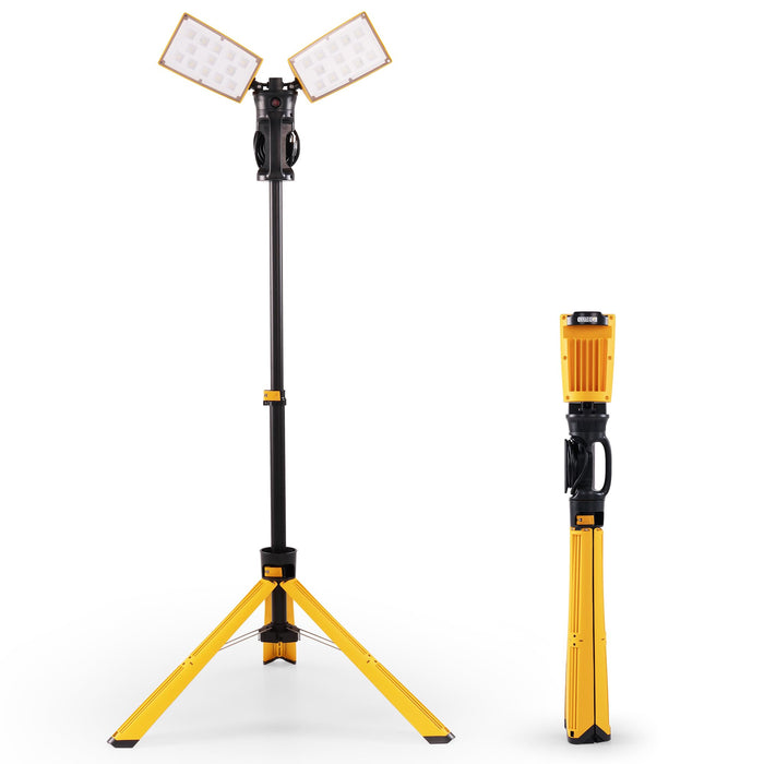 LUTEC 12000-Lumen Dual-Head Tripod Work Light — 105W, ETL Wet-Location, IP54 product photo