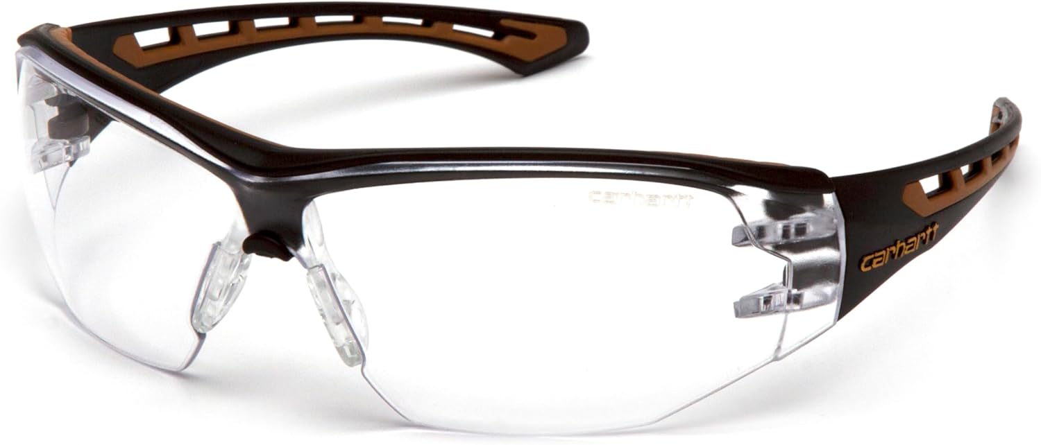 Carhartt Easley Safety Eyewear — ANSI Z87.1 Black/Tan Lightweight Wraparound product photo