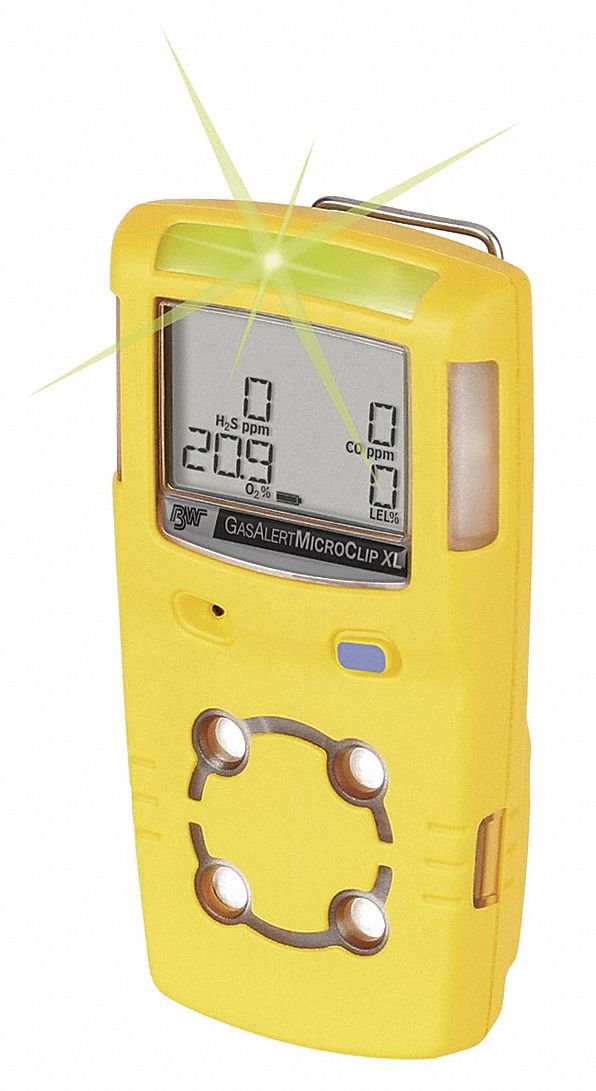 BW GasAlertMicroClip XL 4-Gas Detector — O2, LEL, CO, H2S product photo
