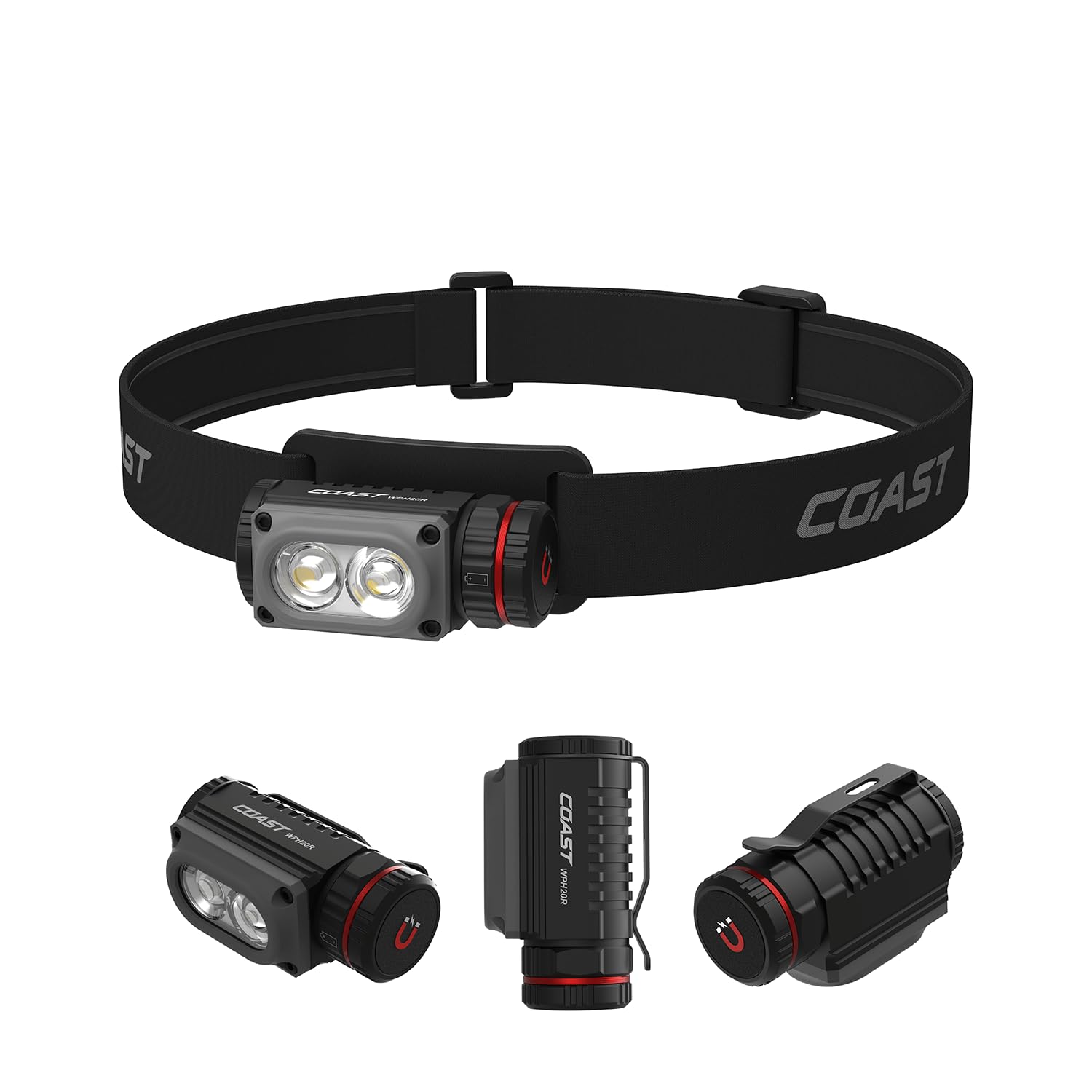 Coast WPH20R Waterproof Headlamp — 2000 Lumens, IP67, USB-C Rechargeable product photo