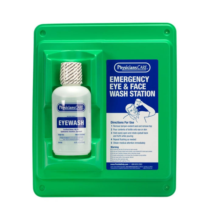Spill Magic PhysiciansCare Wall-Mountable Eyewash Station with Single Bottle, Compact product photo