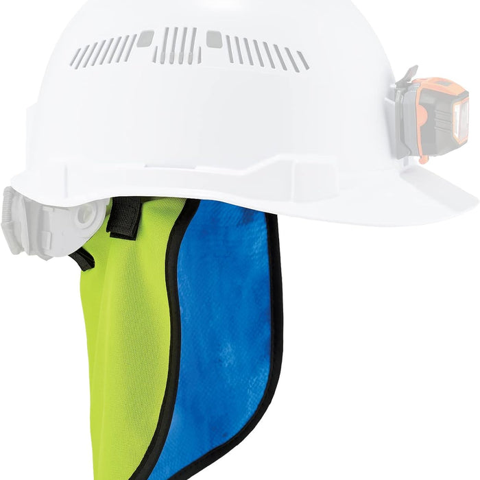 Ergodyne Chill-Its 6670CT Hard Hat Sun Shade — Clip-On Evaporative Neck Cooling product photo