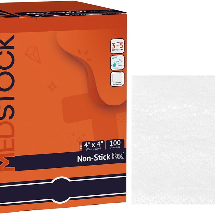 MedStock Non-Stick Pads 4x4 Inch (100-Pack) — Sterile Low-Adherent Wound Dressings product photo