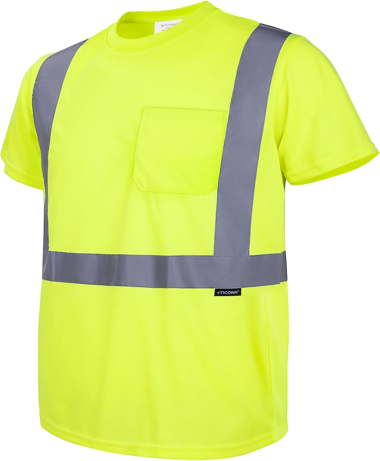 TICONN Class 2 Safety T-Shirt — Hi-Vis Pocket Tee product photo