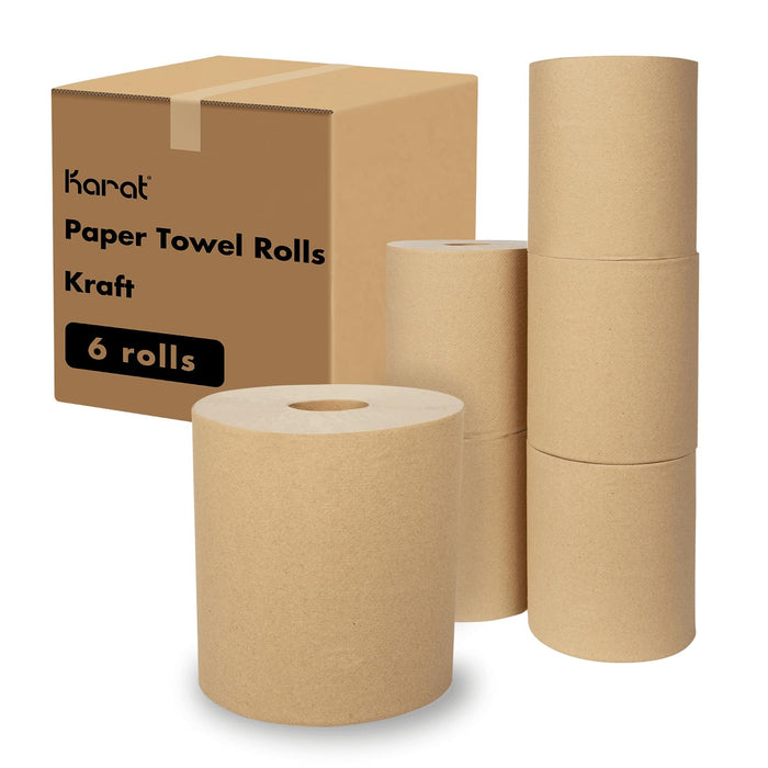 Karat Kraft Commercial Paper Towel Rolls — 6-Pack product photo