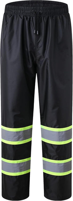 JKSafety Hi-Vis Rain Pants — 3M Scotchlite Reflective Waterproof Over-Trousers product photo
