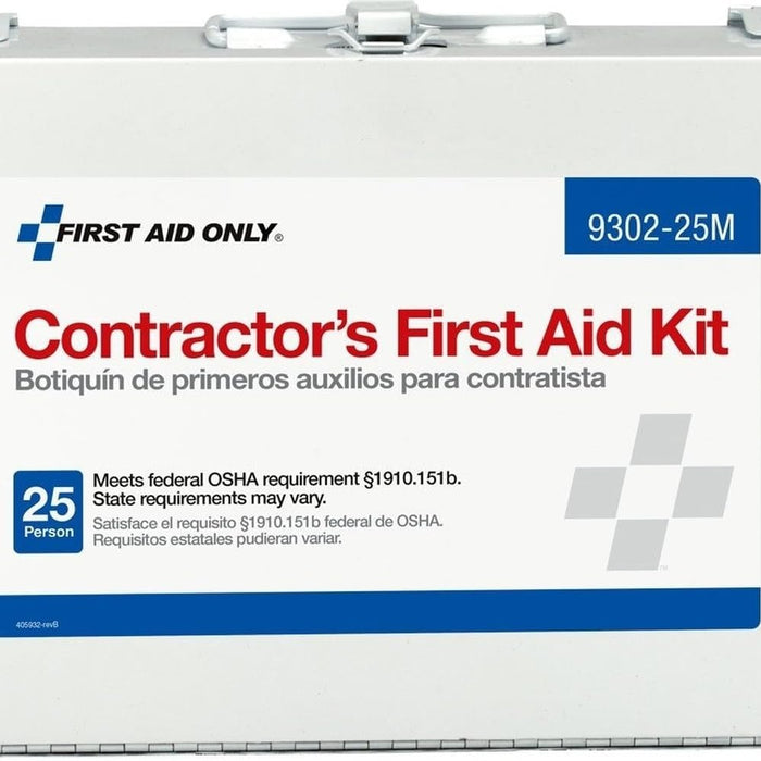 First Aid Only 9302-25M Contractor First Aid Kit — 25-Person, 178-Piece Metal Case (Bilingual) product photo