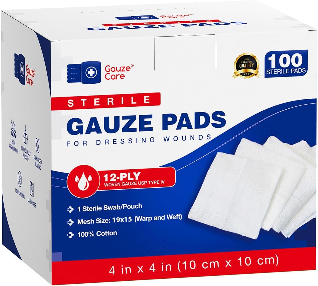 Gauze Care 100pc Large Sterile Gauze Pads, 4x4, Bulk product photo