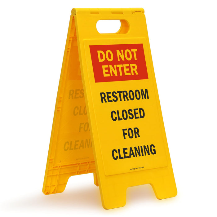 SmartSign Restroom Closed for Cleaning Floor Sign product photo